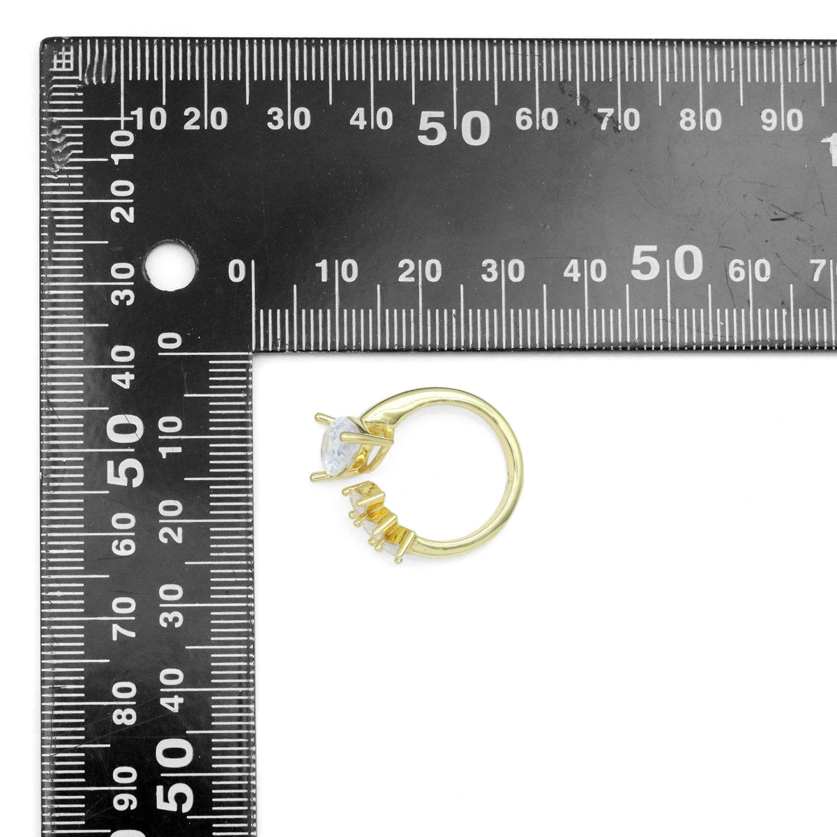 Clear Tearrdrop CZ Adjustable Ring, Sku#A340