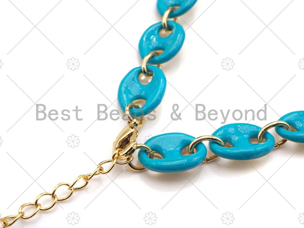 Colorful Enamel Hand Made  Mariner Chain Bracelet