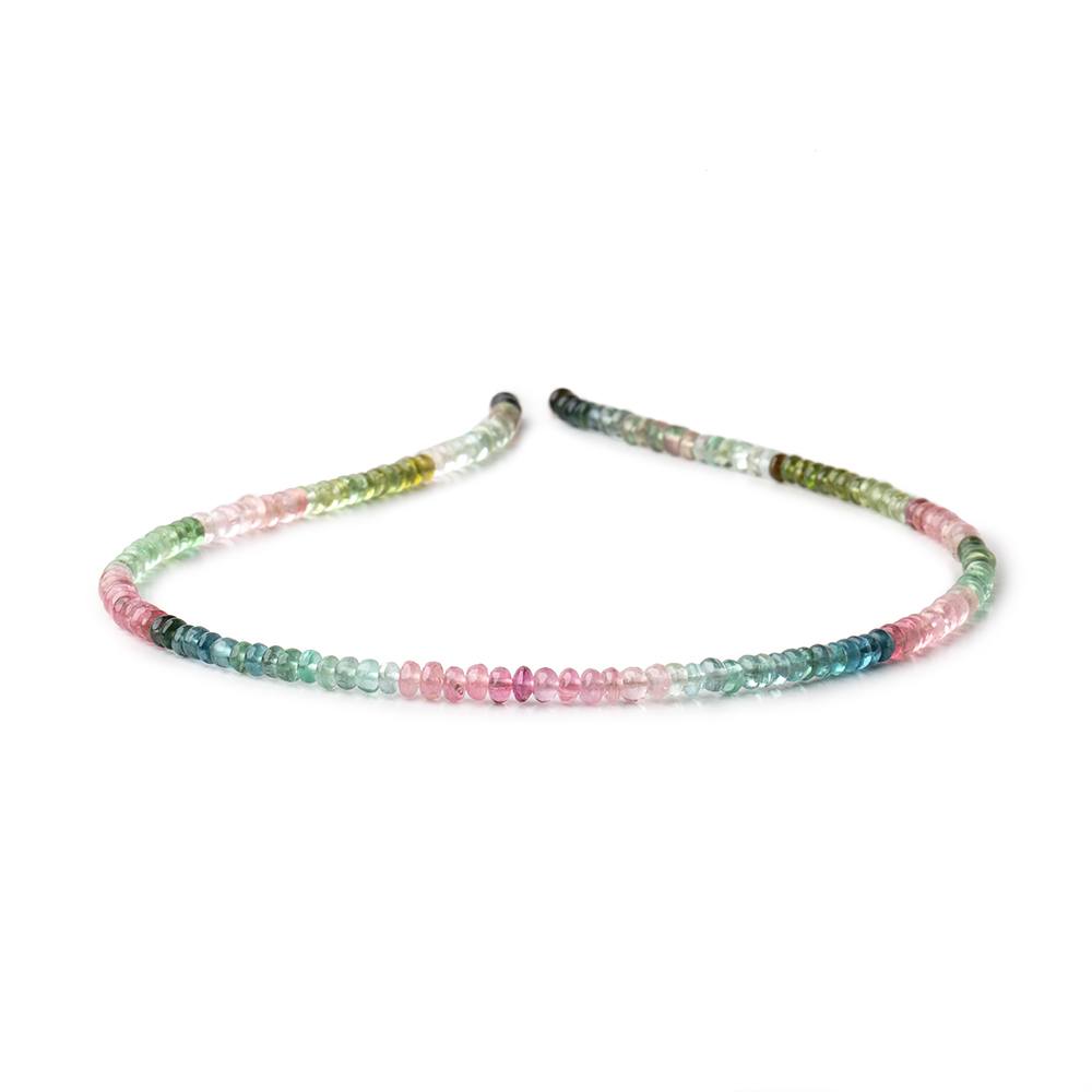 3.5mm Afghani Tourmaline Plain Rondelle Beads 14 inch 166 pieces AA