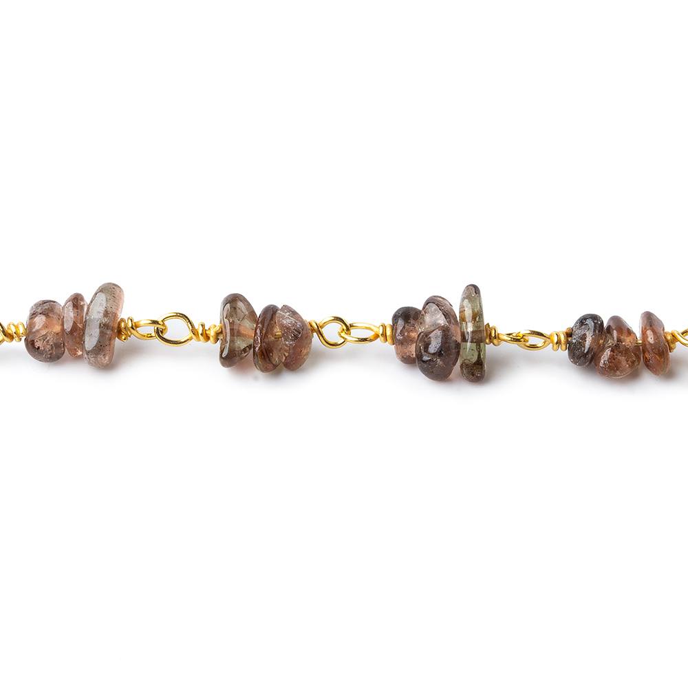 3.5mm Andalusite plain nugget Trio Vermeil Chain by the foot 81 beads per