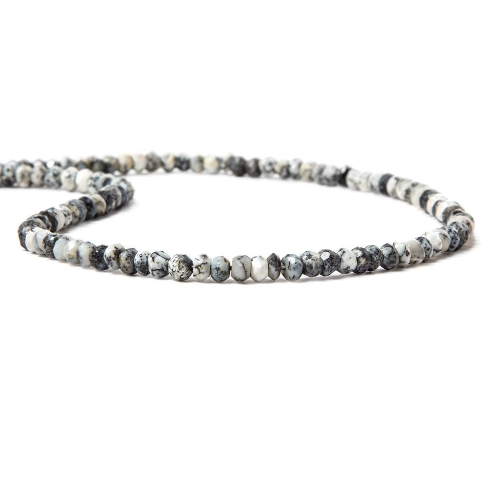 3.5mm Dendritic Opal faceted rondelles 13.5 inches 121 beads