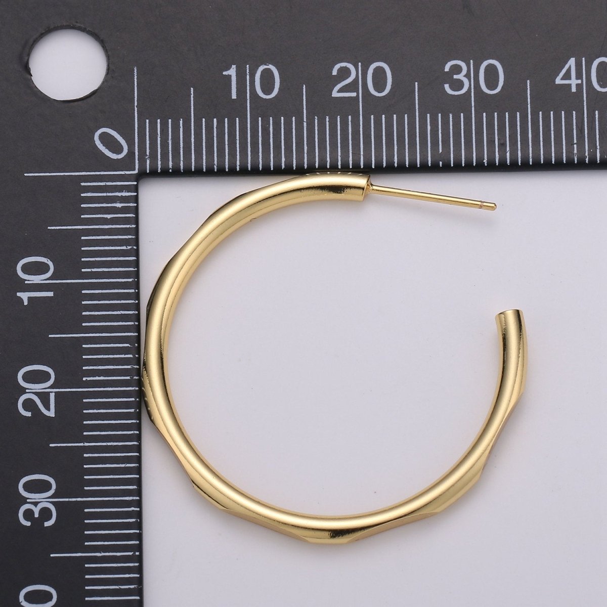 35mm Gold Hoop Earring Minimalist earring for Every day use Earring Simple Hoop Earring Q-175
