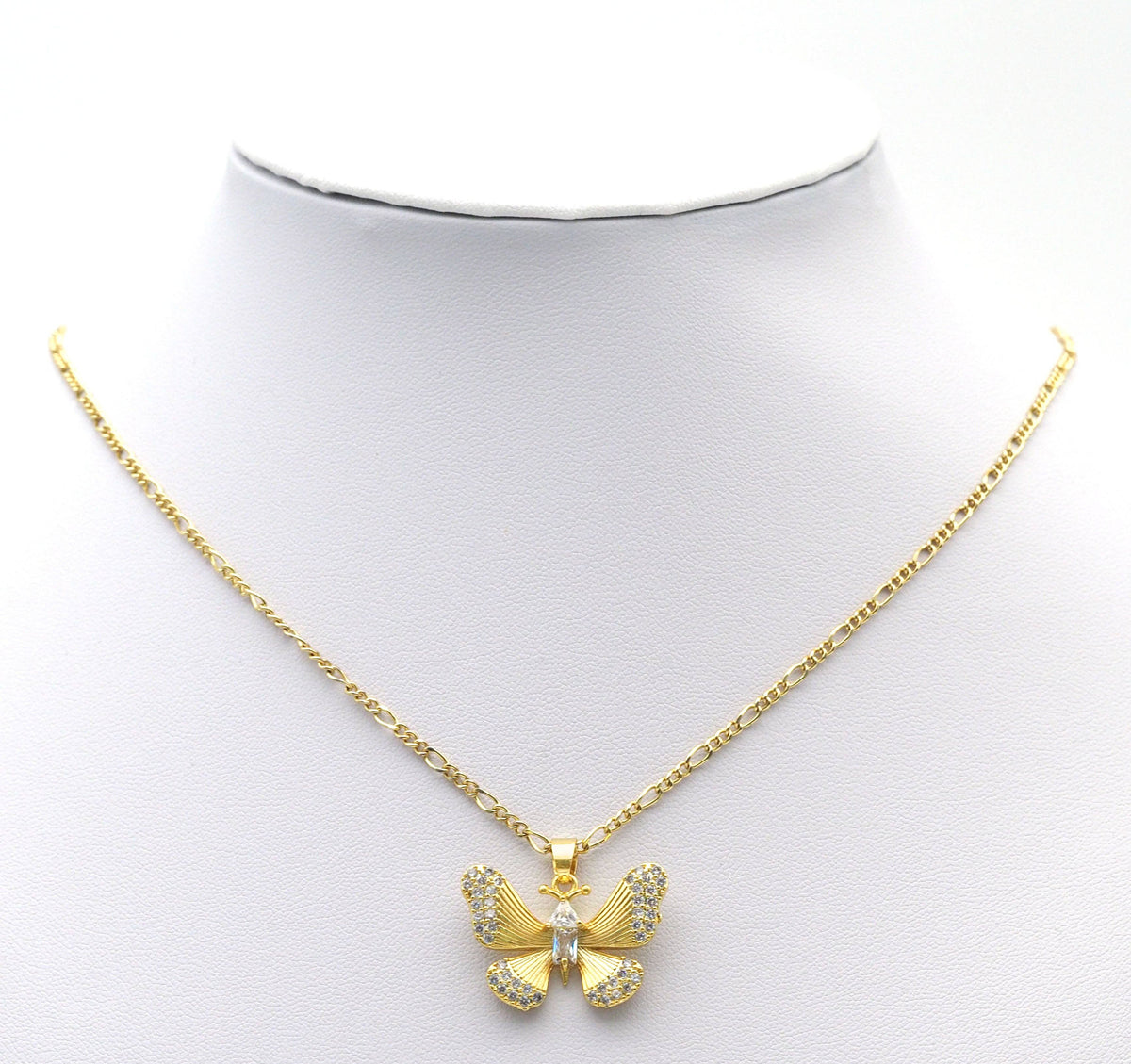 CZ Gold Butterfly Charm, Sku#FH210