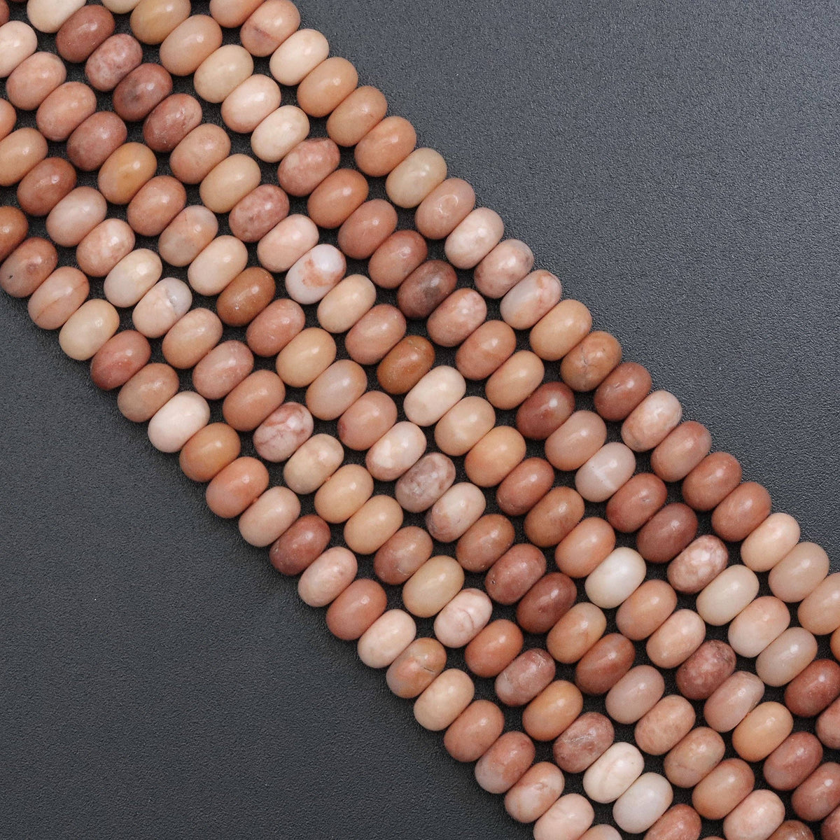 5x8mm Smooth Rondelle Orange Quartz Beads, Sku#U2060