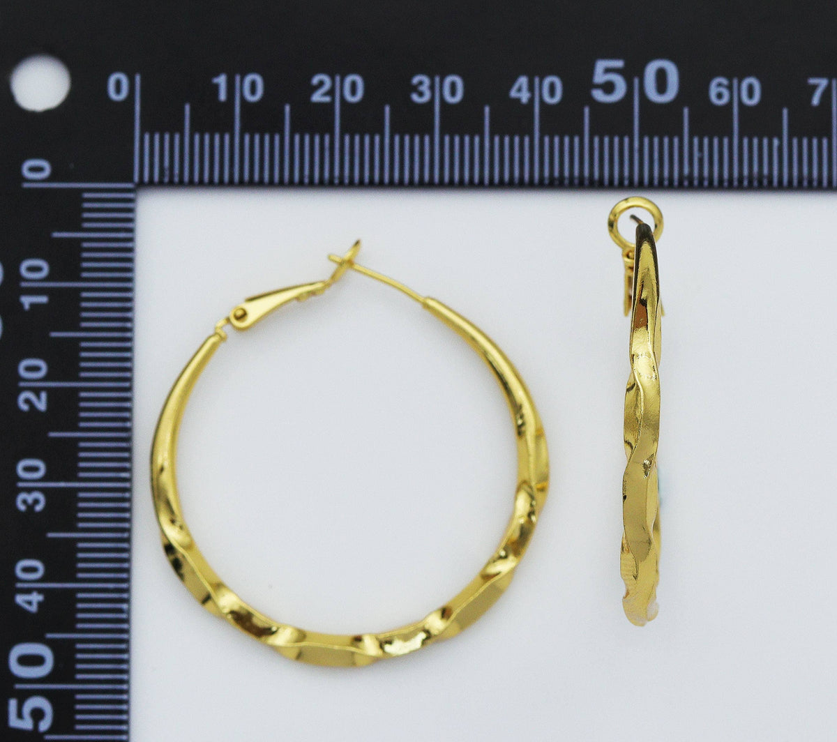 Round Ring Huggie Hoop Earrings, Sku#B195