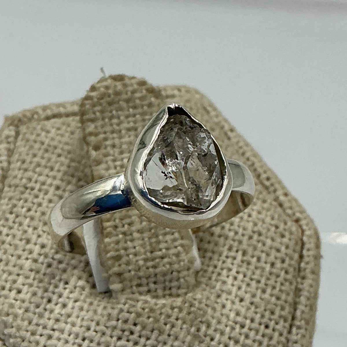 Sterling Silver Herkimer Diamond Ring - Size 9 - Clarity, Intuition & Alignment