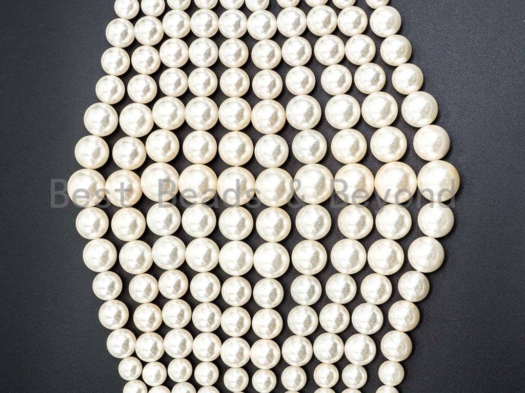Natural Graduated MOP Round Smooth Beads, 8-16mm, Sku#U46