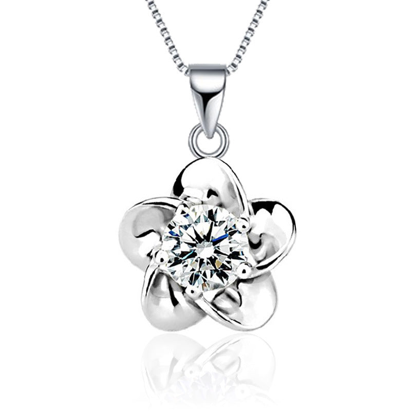 Korean Style Simple Zircon Plum Blossom Female Pendants