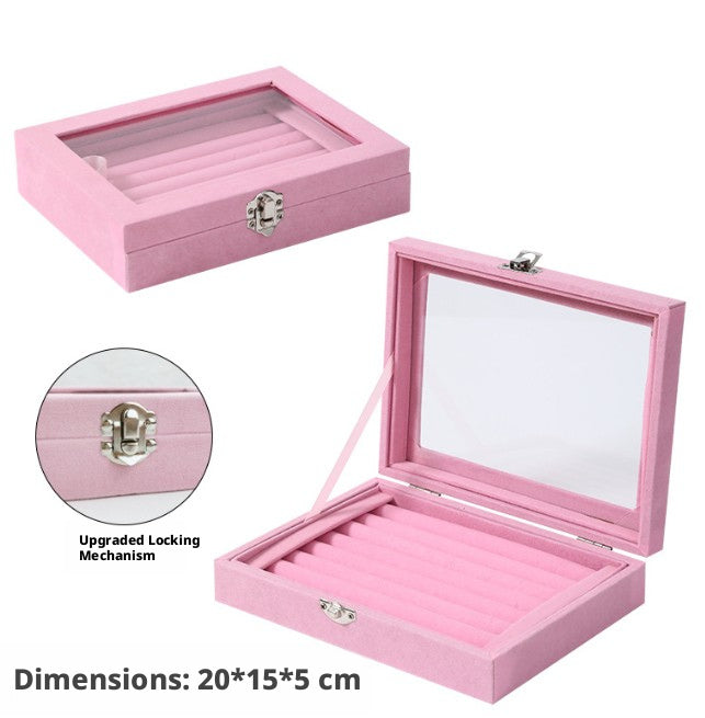 Suede Jewelry Box-Ring Cotton Model-Gray-1 piece