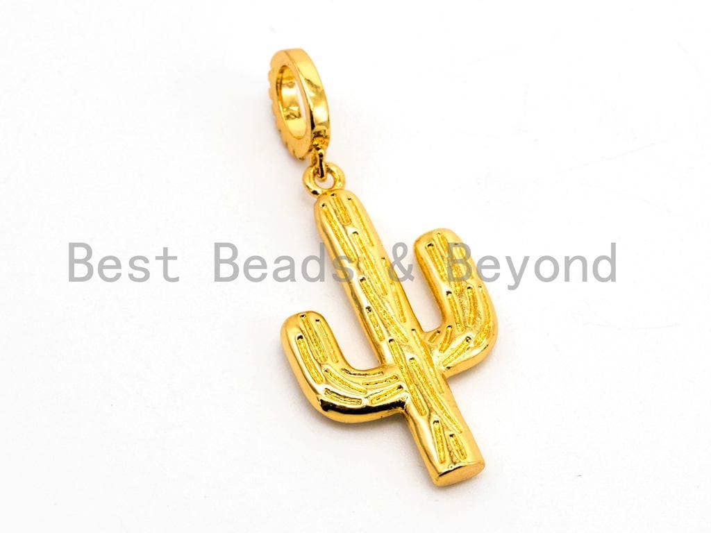 CZ Micro Pave CACTUS Pendant with Mother of Pearl Shell, Cubic Zirconia Pave Findings, 16x28mm, 1pc, SKU#F464