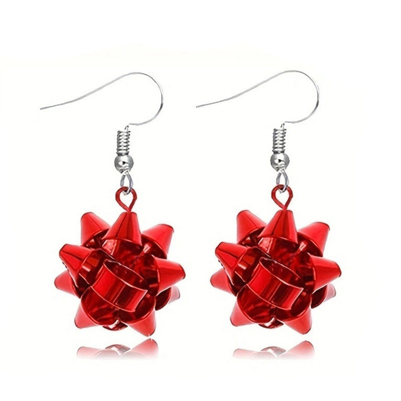 European And American Cross-border Fashion Christmas Earrings Cute Cartoon Christmas Tree Bells Bulbs Snowflake Alloy Earrings