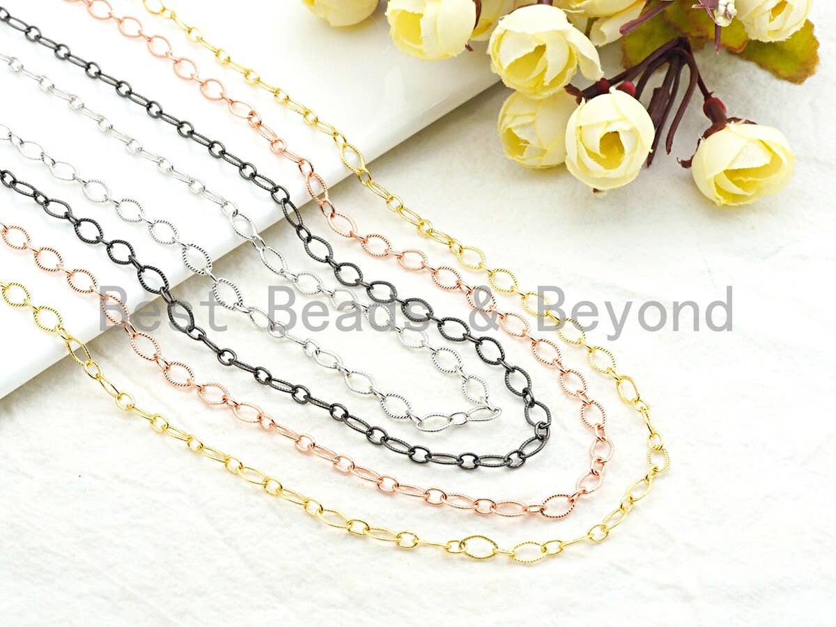 5x8mm Texturized Oval link chain, wholesale chain, unfinished chain, sku#E501