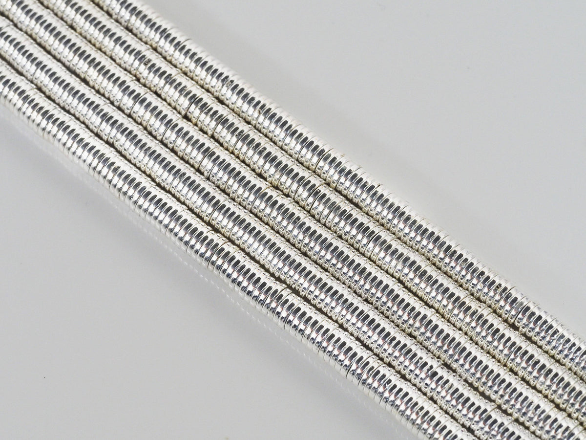 Bright Silver Hematite Heishi Beads, 3mm/4mm/6mm, sku#S151