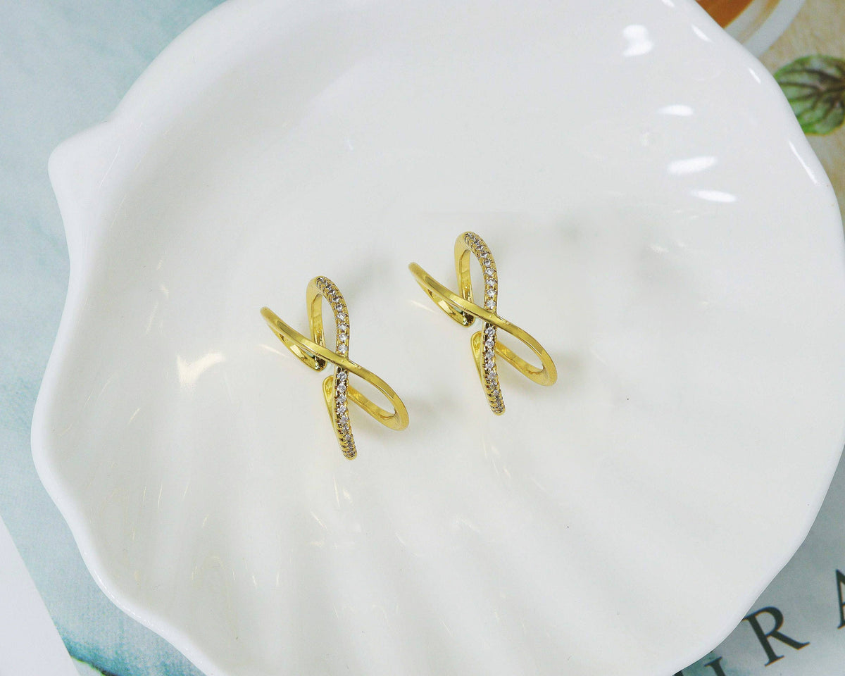 CZ Infinity Cross Adjustable Ring, Sku#LD210