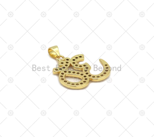 CZ Micro Pave 30 Number Shape Pendant, 18K Gold Filled Number Charm, Necklace Bracelet Charm,Sku#LK554