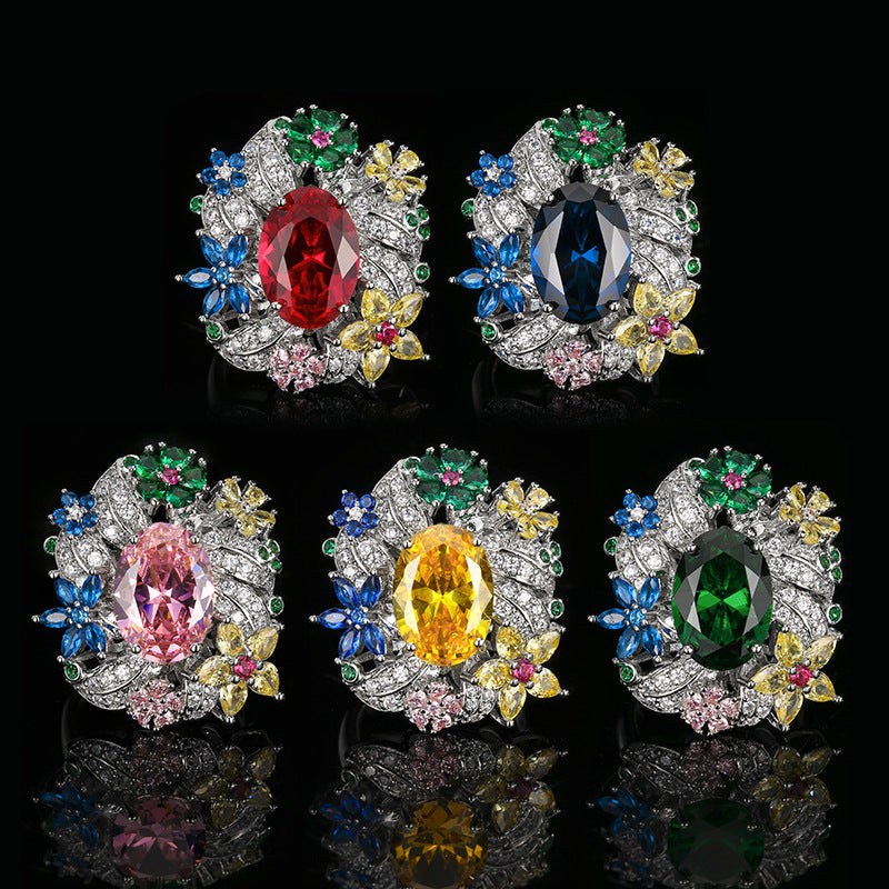 Luxury Vintage Open Ring With Shimmering Peacock Green Gemstone, Elegant Light Luxury Jewelry For Women