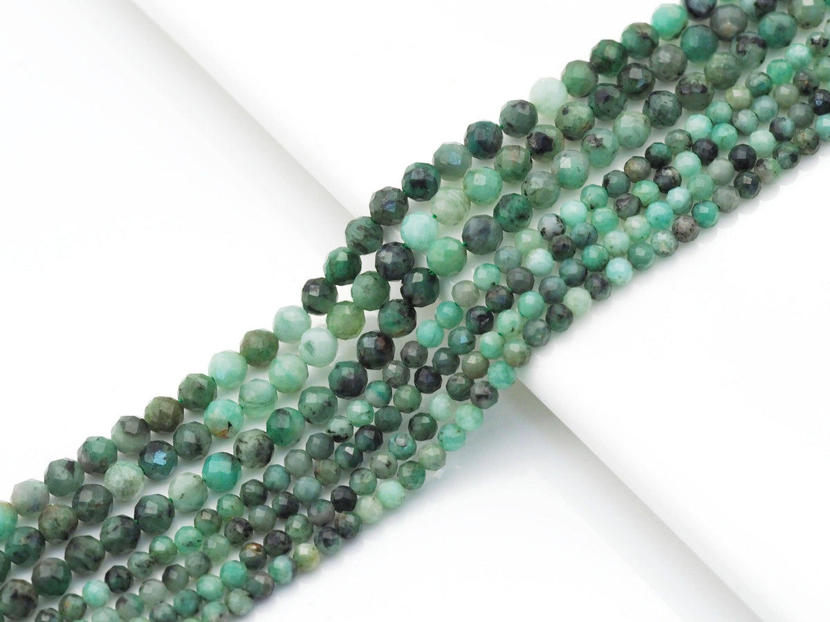 Genuine Emeral Round Faceted Beads, Sku#U1427