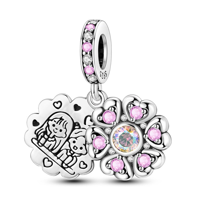 Sisterhood Friendship PendantSilverplated Beaded Heart Bestie Gift