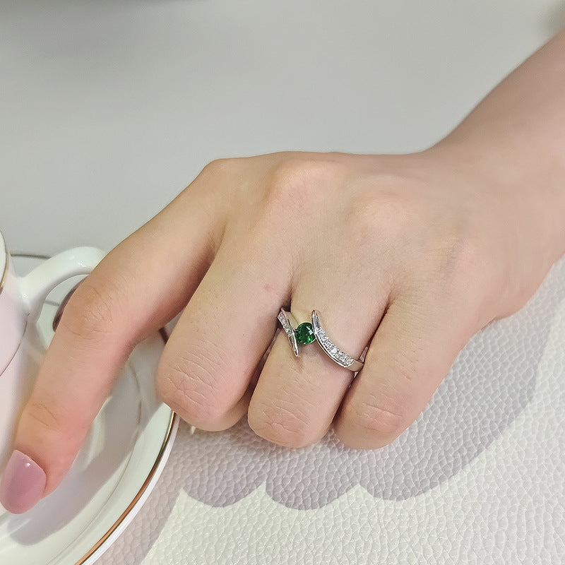 Fashionable Round Zircon Ring For Women