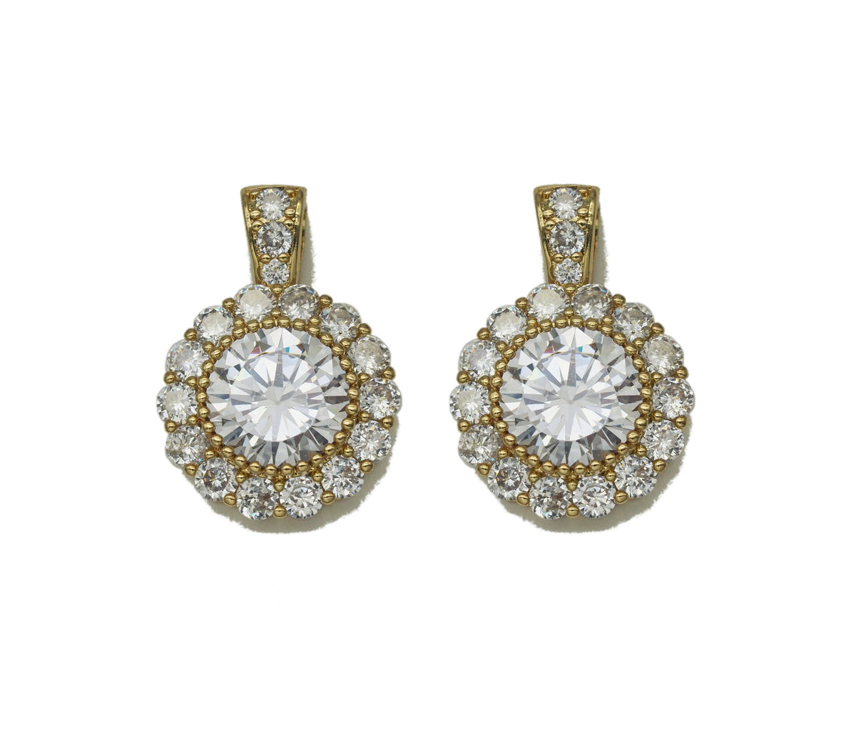 Large Round CZ Flower Charm, Sku#LK664