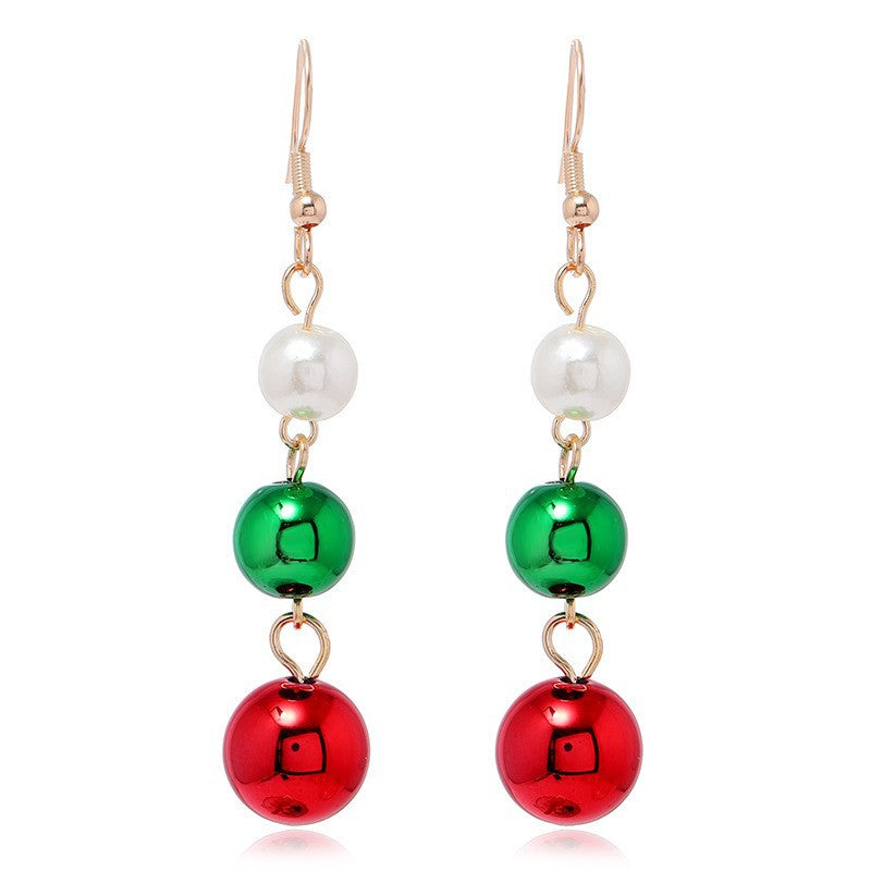 European And American Cross-border Fashion Christmas Earrings Cute Cartoon Christmas Tree Bells Bulbs Snowflake Alloy Earrings
