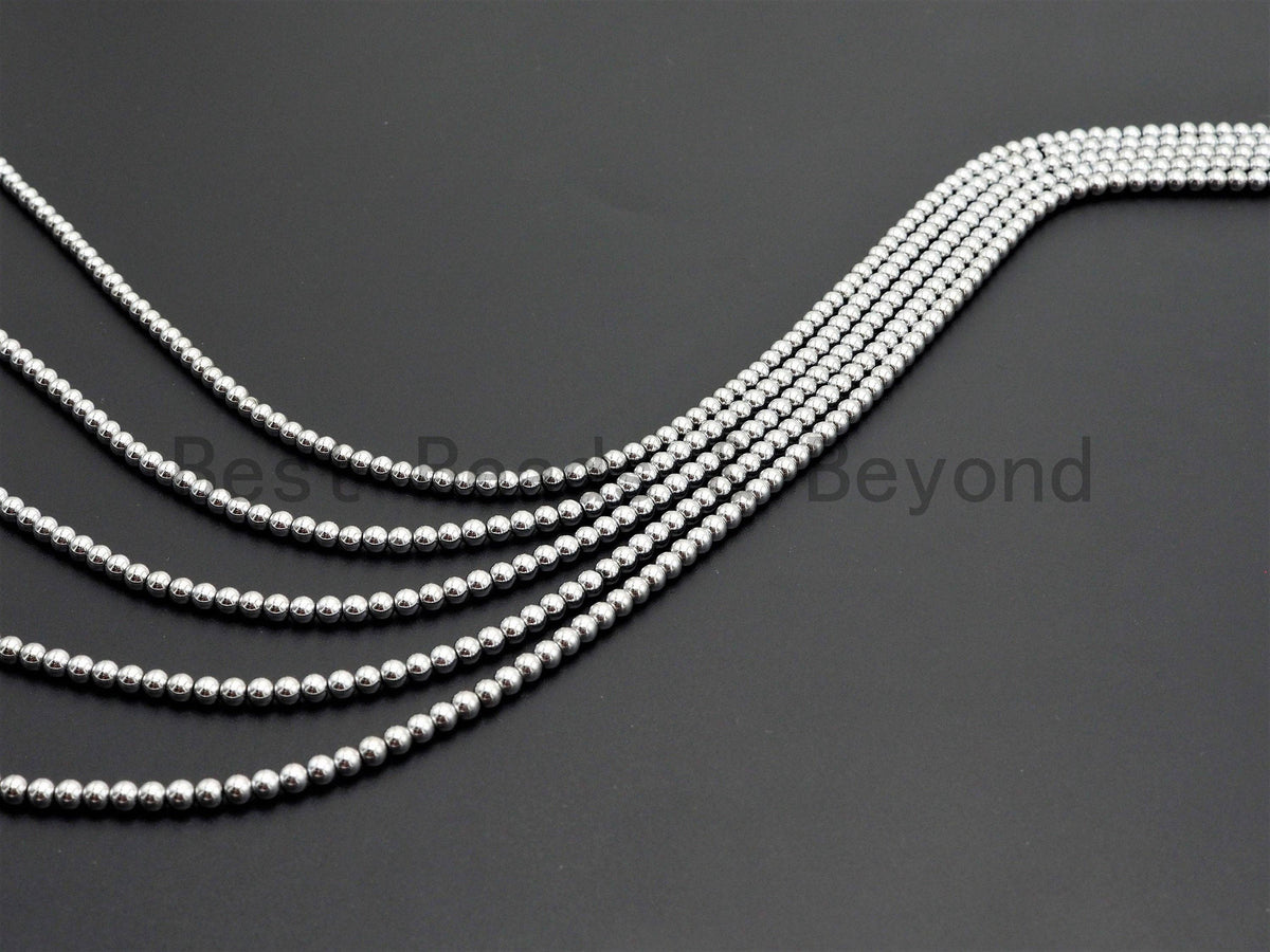 Darker Silver Hematite Beads-2mm/3mm/4mm/6mm/8mm/10mm, sku#s117