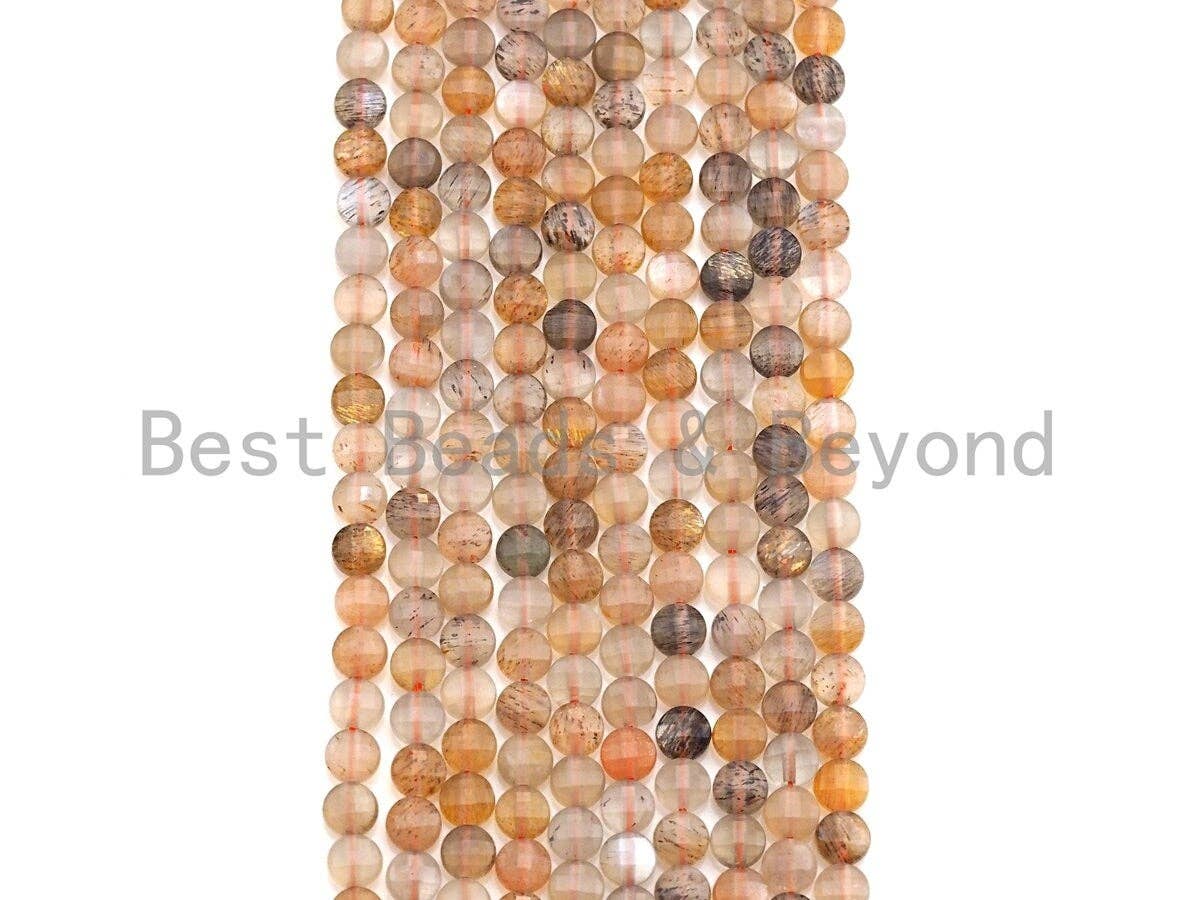 High Quality Natural Mixed Color Moonstone Checkerboard Cut beads, 4mm Turtle Shell Cut Moonstone Beads, 16" Full Strand, sku#U783