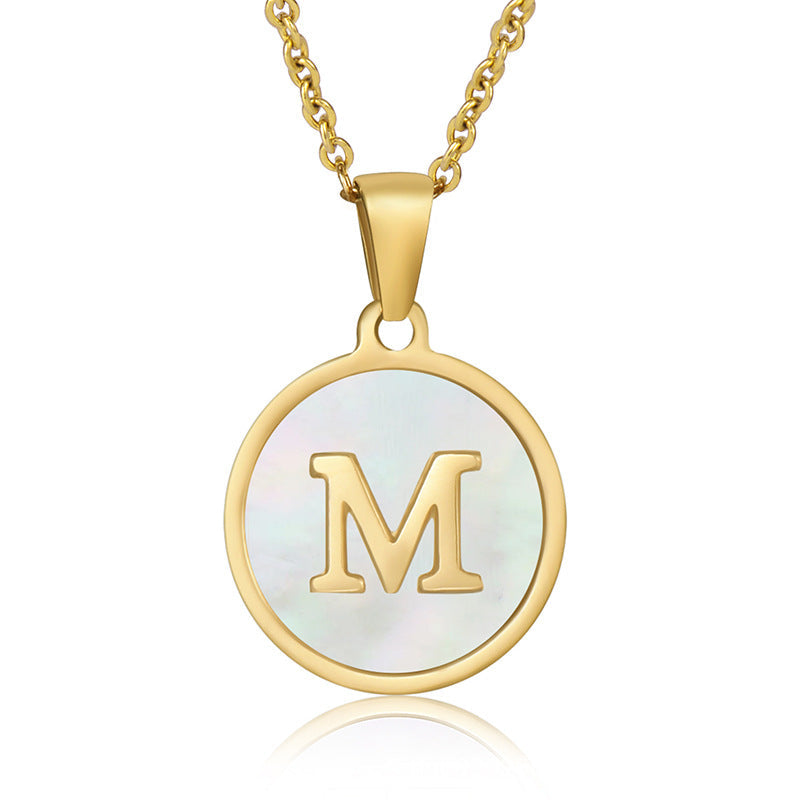 Natural Shell Initial Necklace Collection
