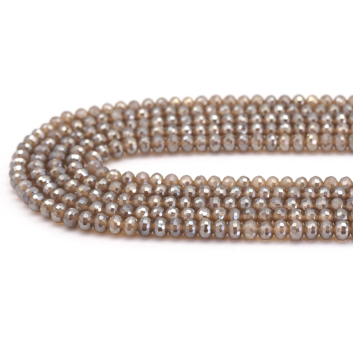 Mystic Brown Agate Rondelle Faceted Beads, Sku#UA310