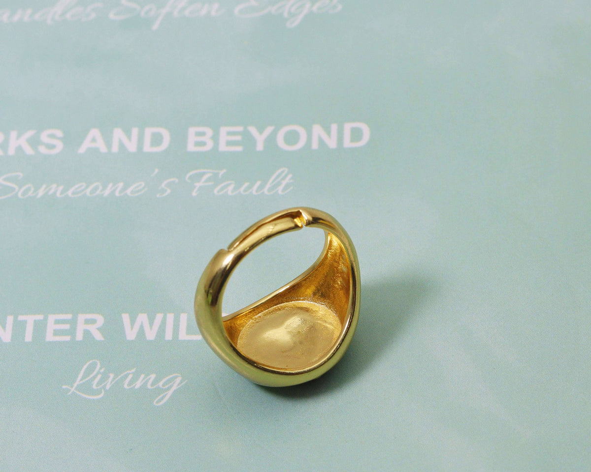 Enamel Heart Adjustable Ring, Sku#O96