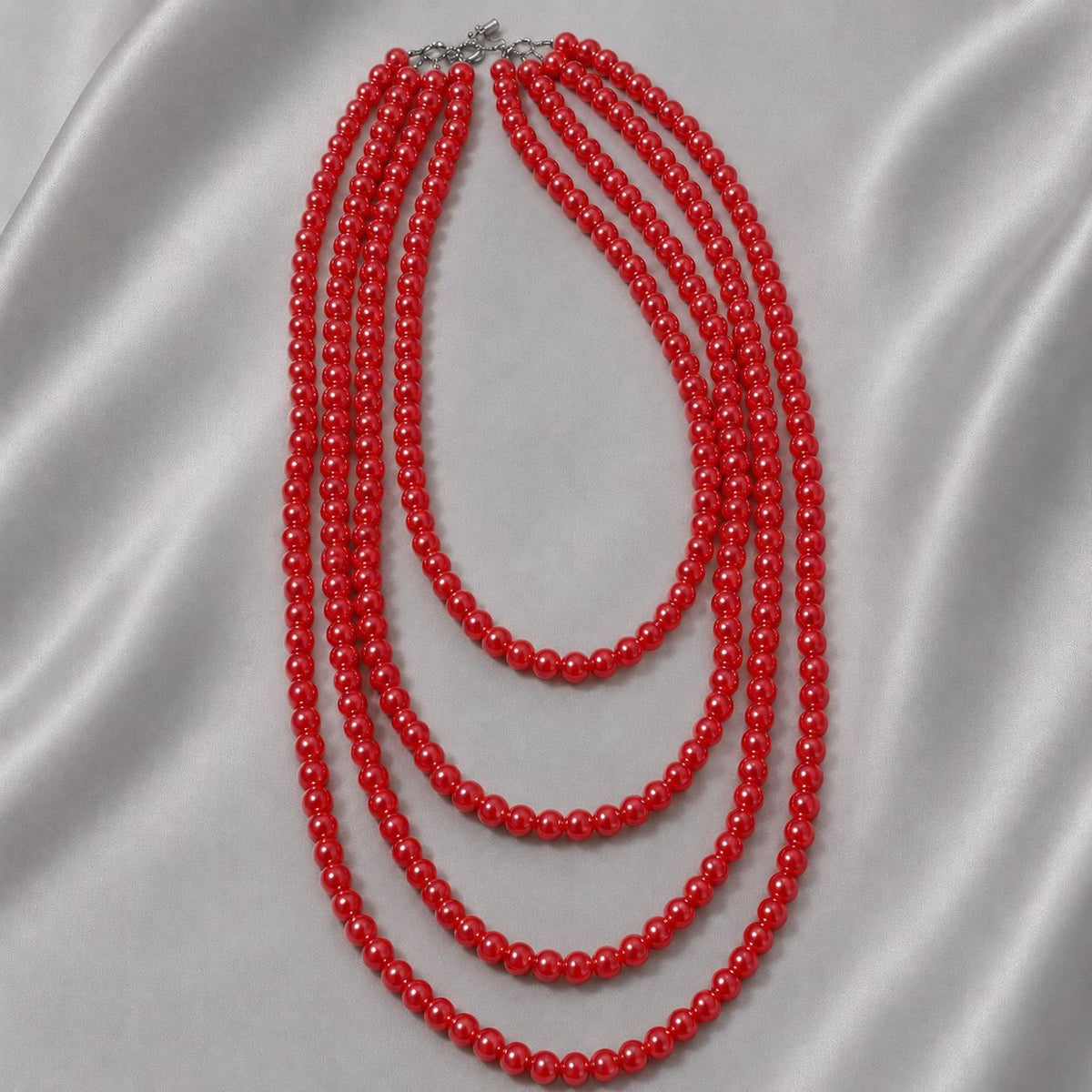 Three Or Four Multi-layer Glass Pearl Necklace Elegant Fashion Sweater Chain Dress Cheongsam Neck Chain Opera Clothing Accessories