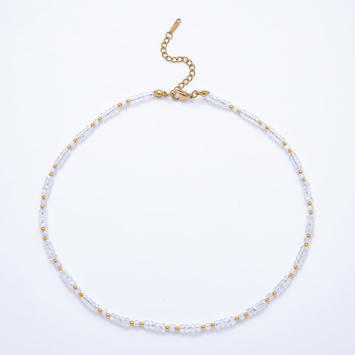 3mm Blue, Pink, Clear AB, Peach, White, Green Tube Rondelle Multifaceted Crystal Gemstone Chain 16 Inch Necklace | WA-00898 ~ WA-01015