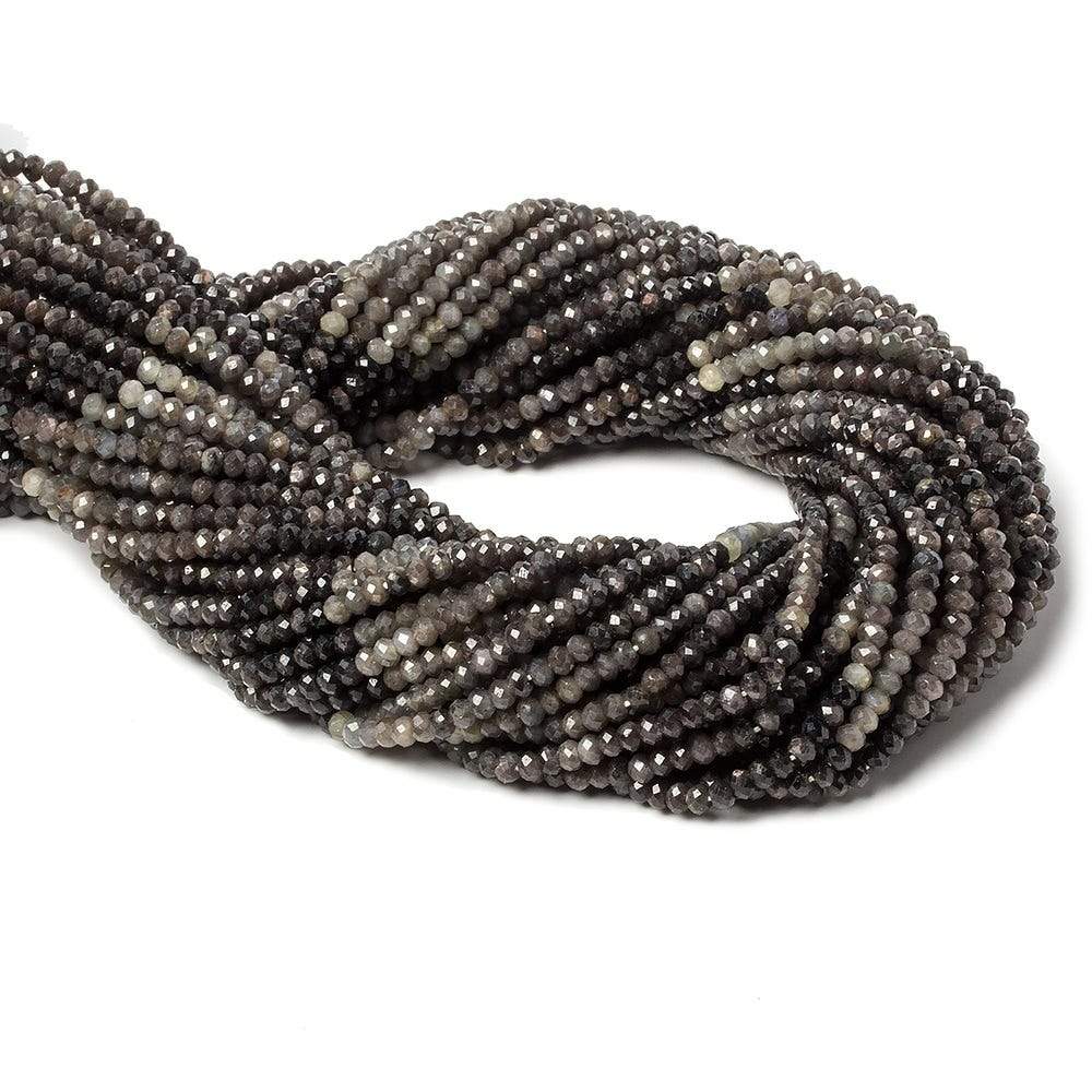 3mm Multi Grey Sapphire Micro Faceted rondelle beads 13 inch 160 pieces