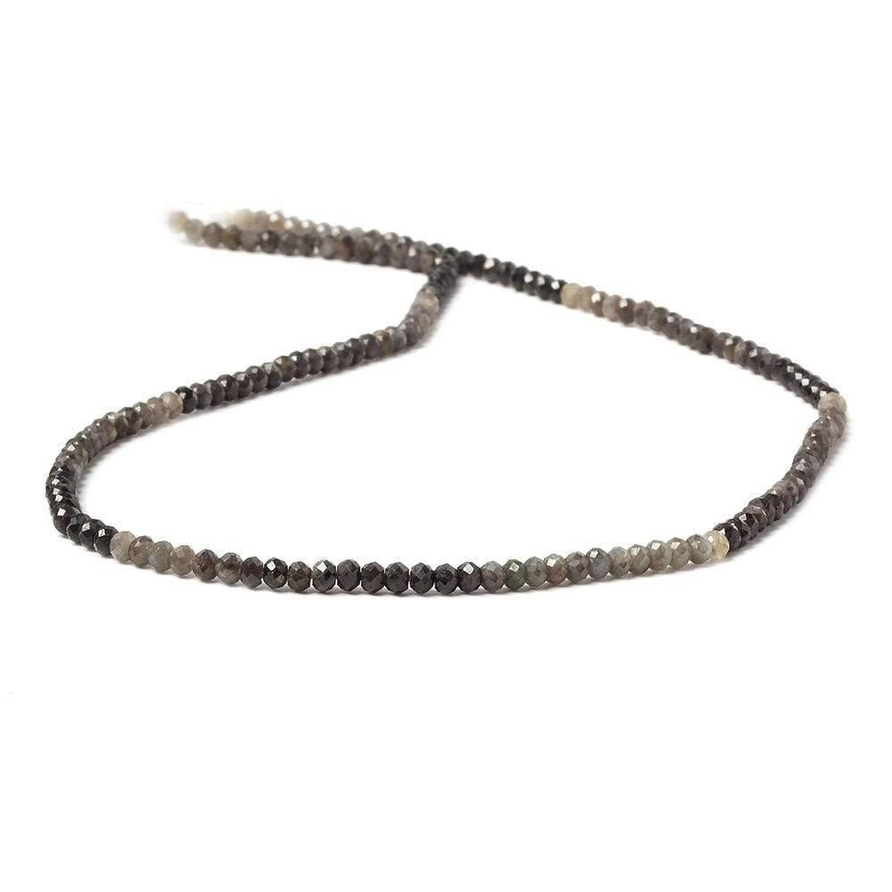 3mm Multi Grey Sapphire Micro Faceted rondelle beads 13 inch 160 pieces