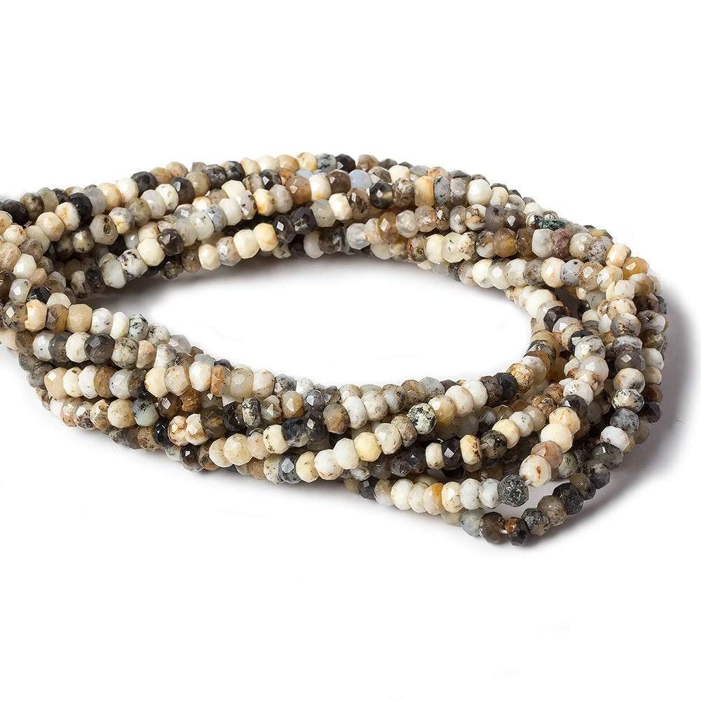4-4.5mm Dendritic Opal faceted rondelle beads 13 inch 110 pieces