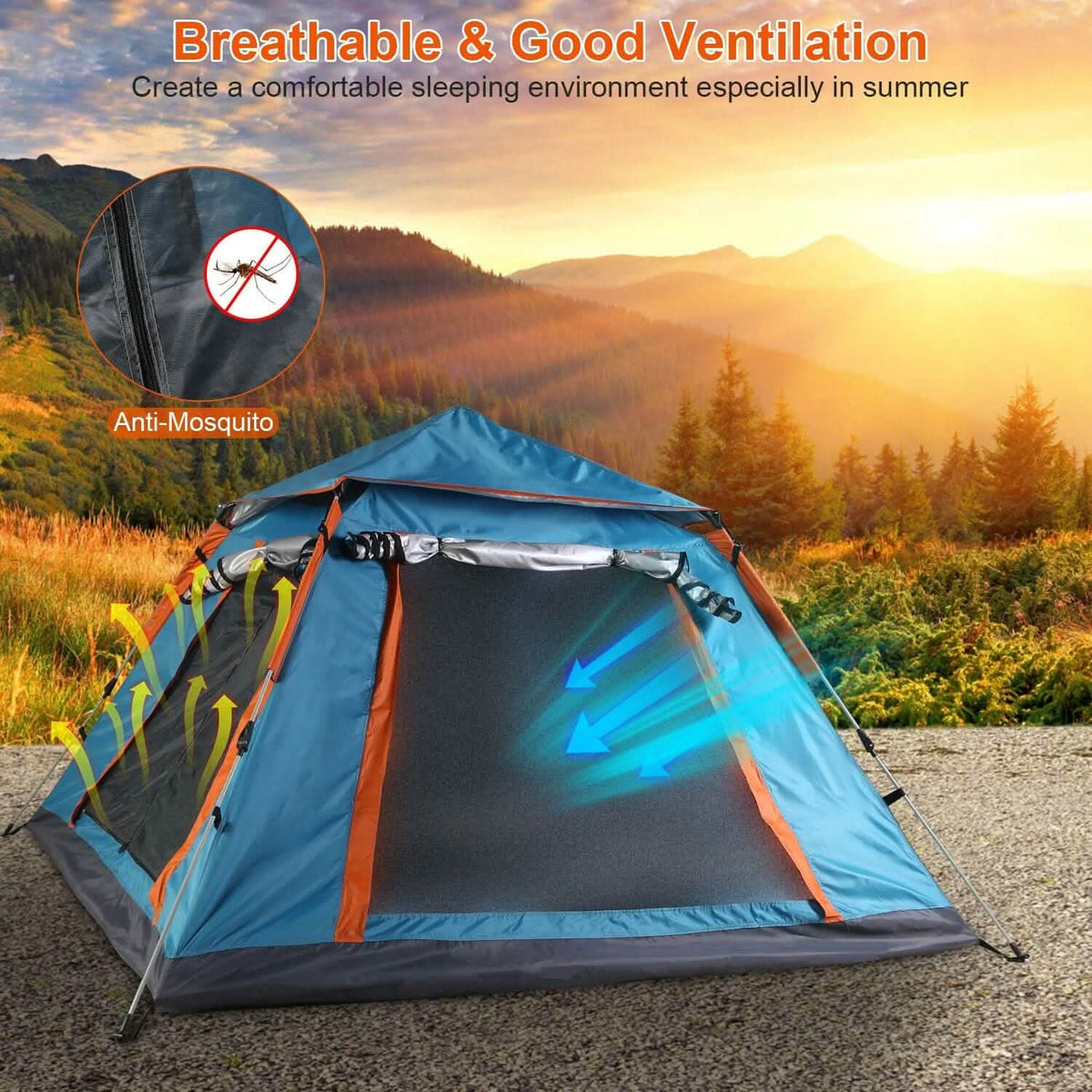 4-5 Person Camping Tent Outdoor Foldable Waterproof Tent