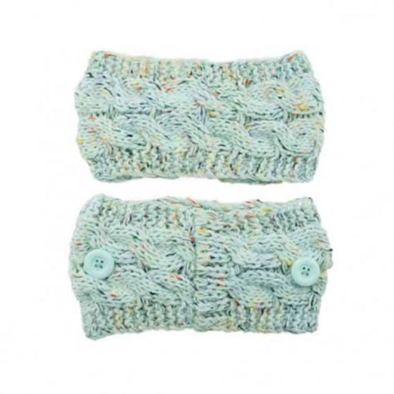 4-Pack: Women's Winter Headband and Ear Warmer with Buttons to Hold Mask
