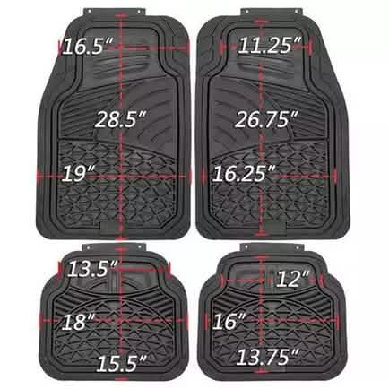 4-Piece: OxGord Universal Fit Heavy-Duty Rubber Car-Floor Mats Set