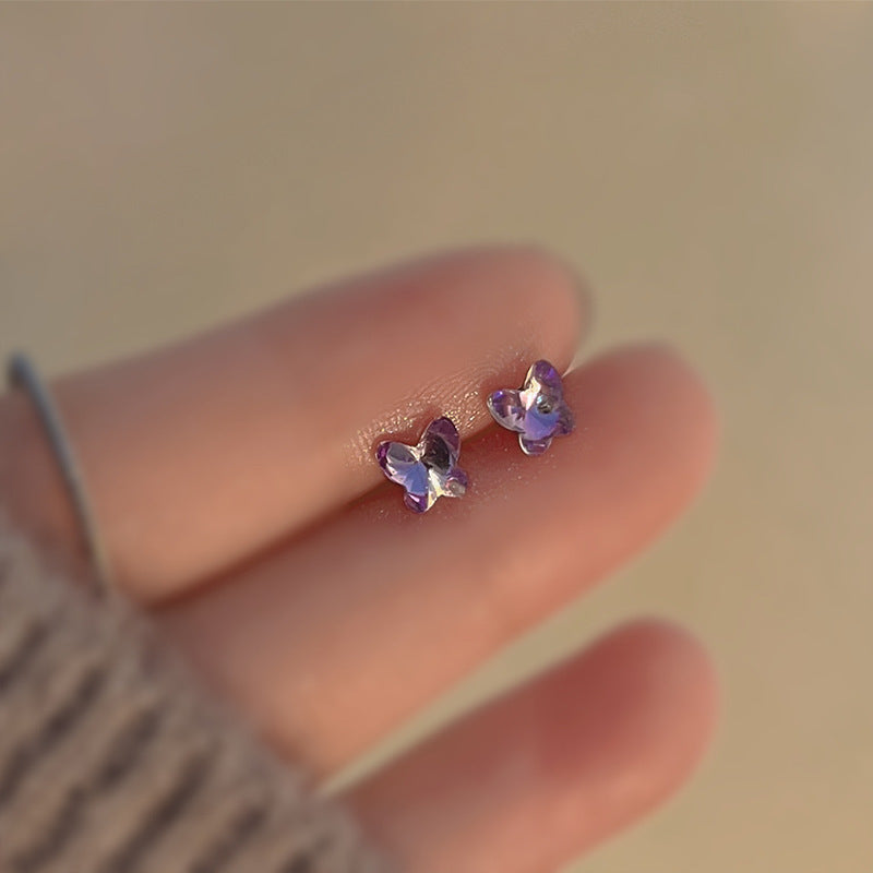 Women Tiny Heart Gold Stud Earrings Comfortable Sleepable No Remove Ear Ornaments