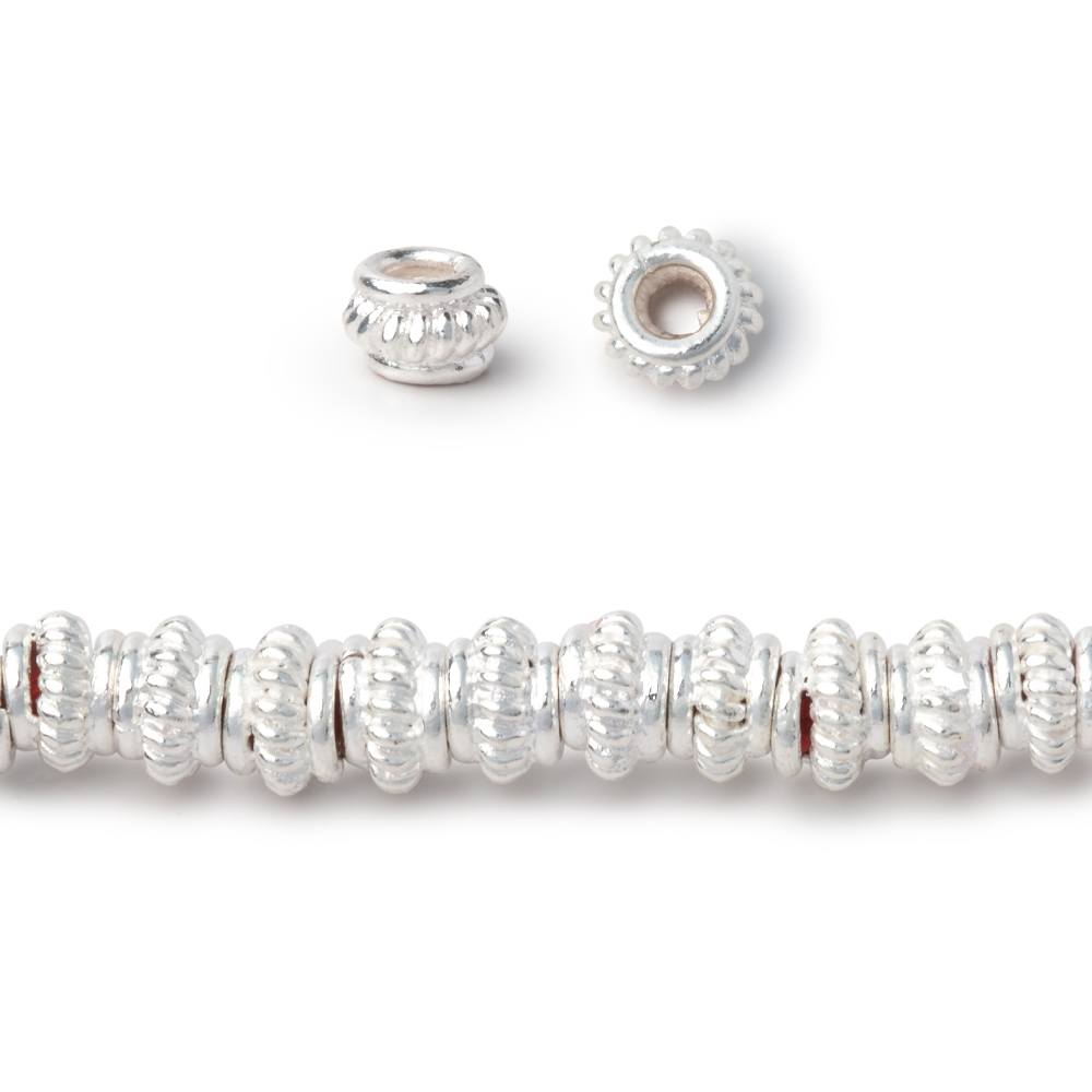 6mm Pinwheel Spacer with 2mm Large Hole Beads 8 inch 50 pieces