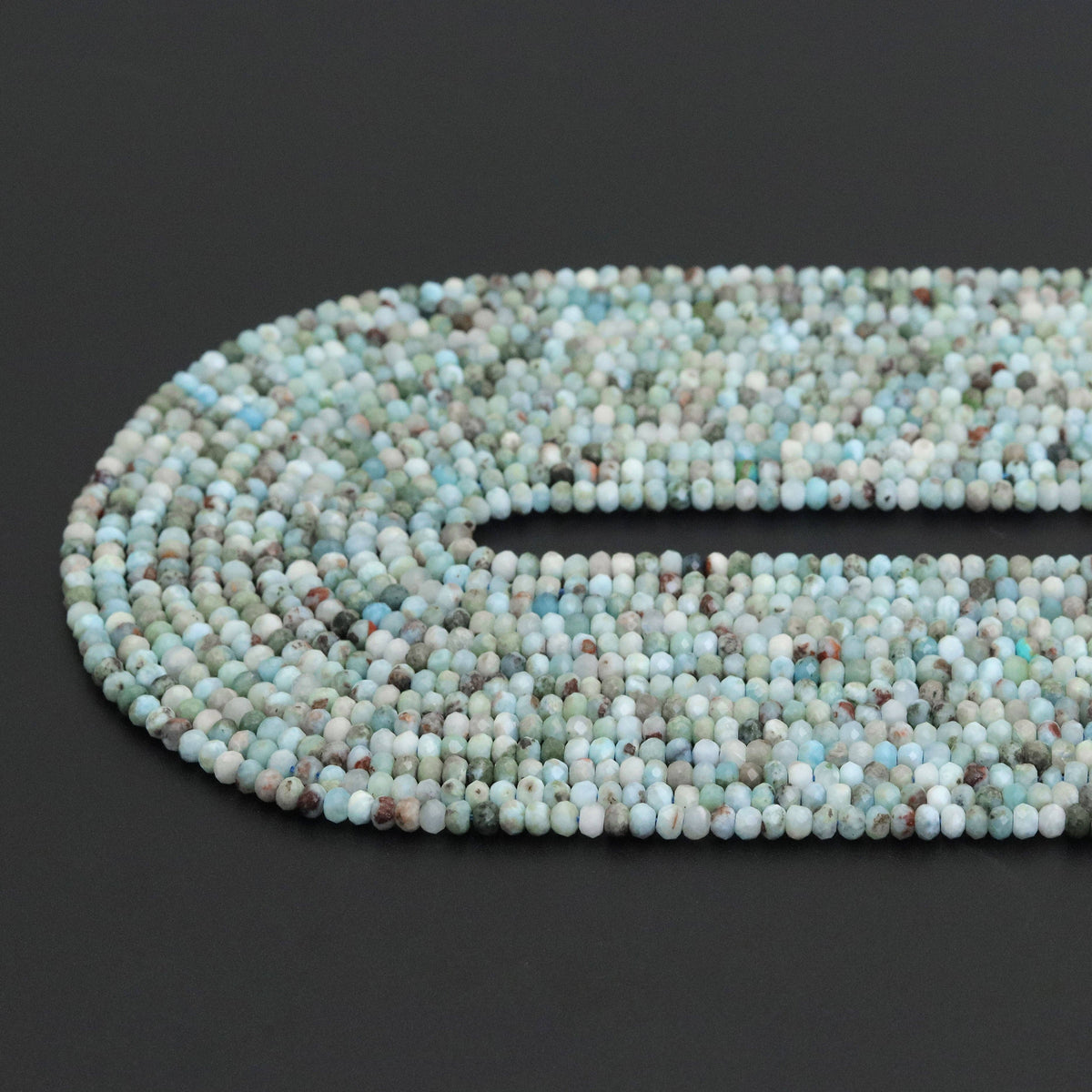 3x4mm Genuine Larmar Rondelle Faceted Beads, Sku#U1935