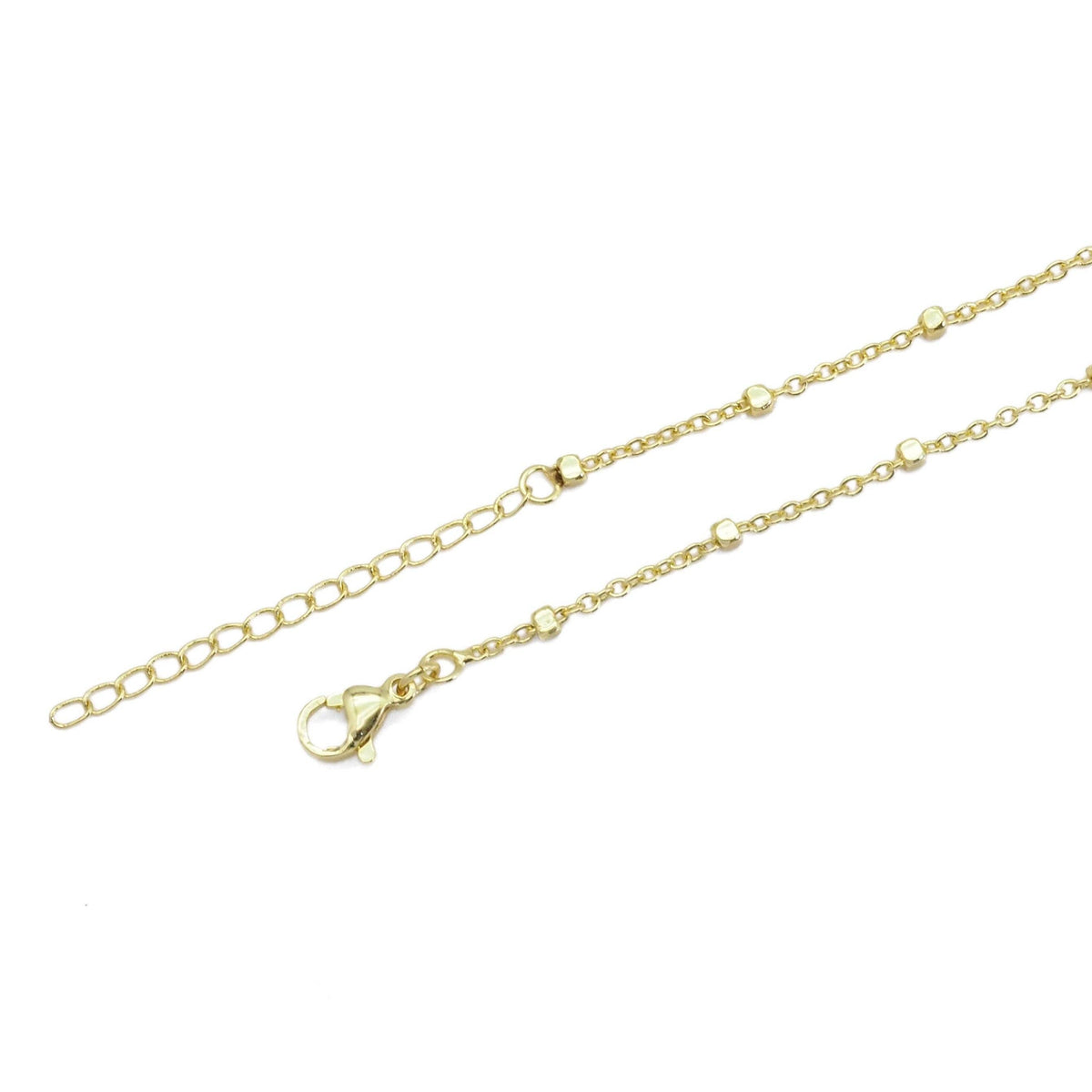 Dainty Gold thin satalite cube Adjustable Necklace, Sku#LD490