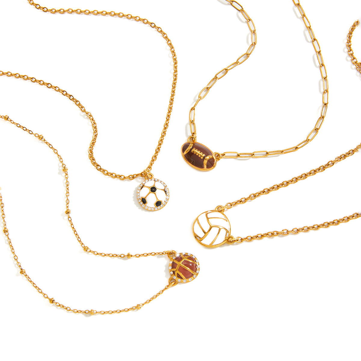 Sports Ball Pendant Necklace Collection