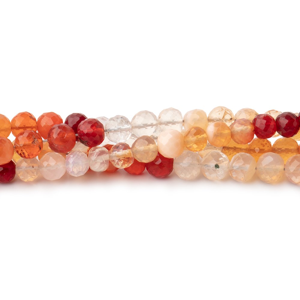 4mm Fire Opal Faceted Round Beads 15.75 inch 100 pieces AA