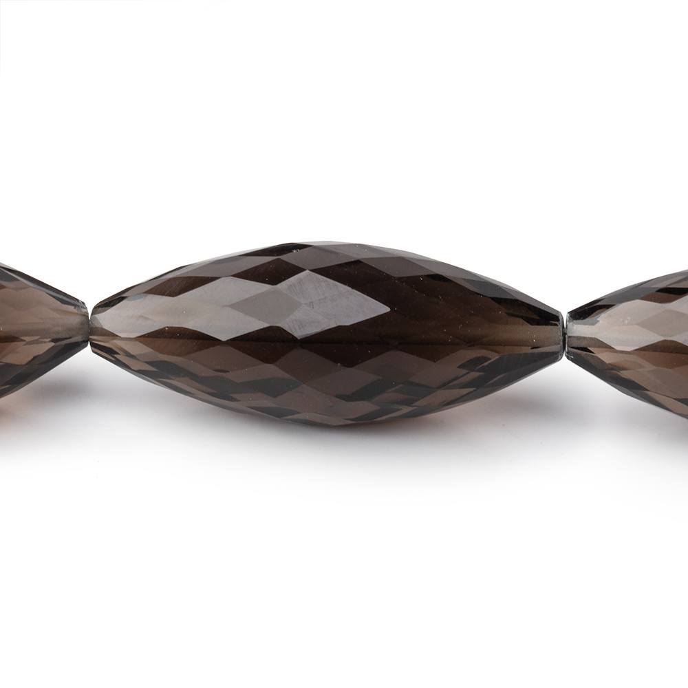 25x10-31x12mm Smoky Quartz Faceted Marquise Beads 16 inch 14 pieces