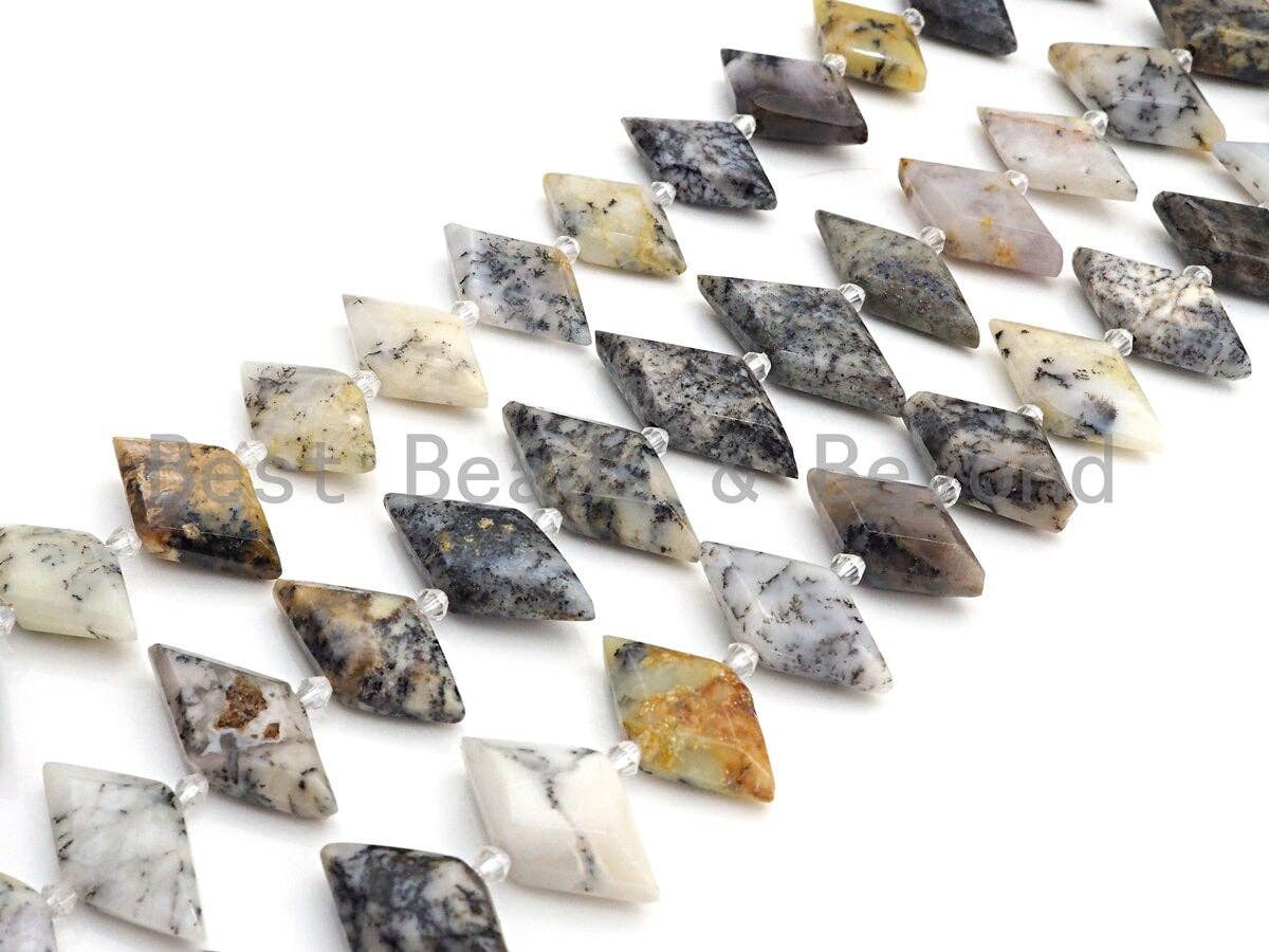 High Quality Natural Dentric Opal Horse Eye Shape Beads, Natural Dentric Opal beads, 16x30mm, sku#U678
