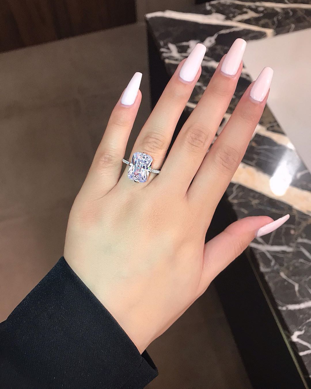 Luxury Princess Cut Diamond Ring For Proposal & Engagement, 18K White Gold Plated