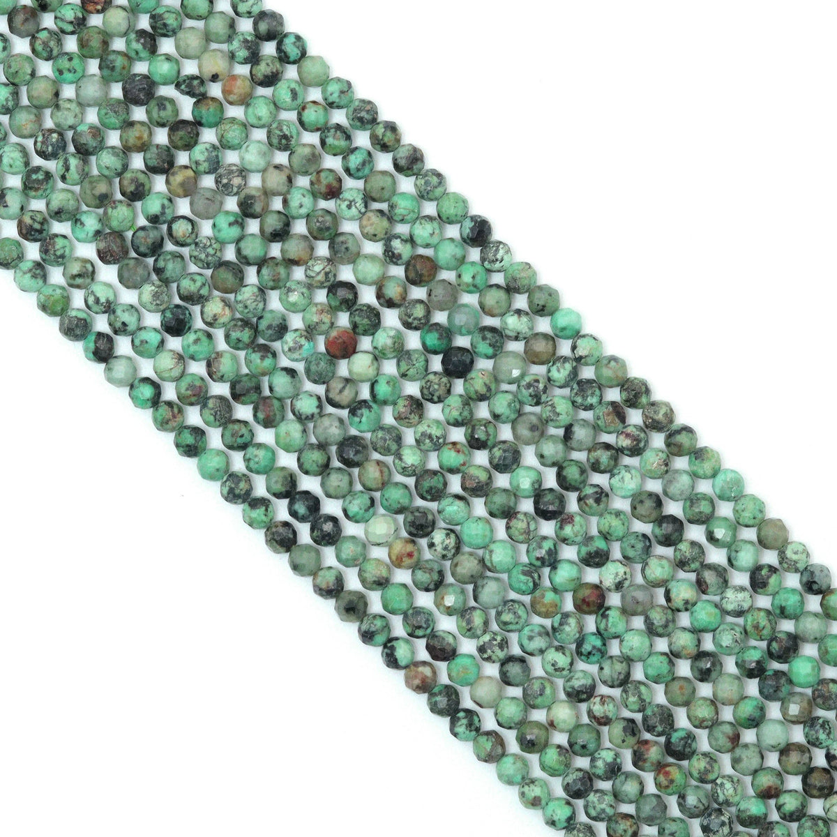 Genuine Afrian Turquoise Round Faceted Beads, Sku#U2200