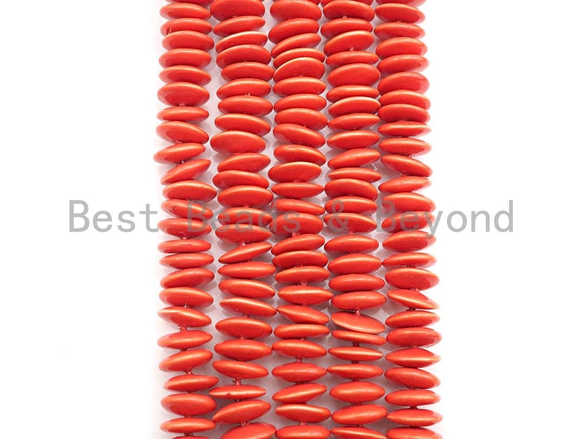 Mother of Pearl Saucer Shape beads, Orange Mother of Pearl, Black Mother of Pearl, 4x12mm, sku#T122