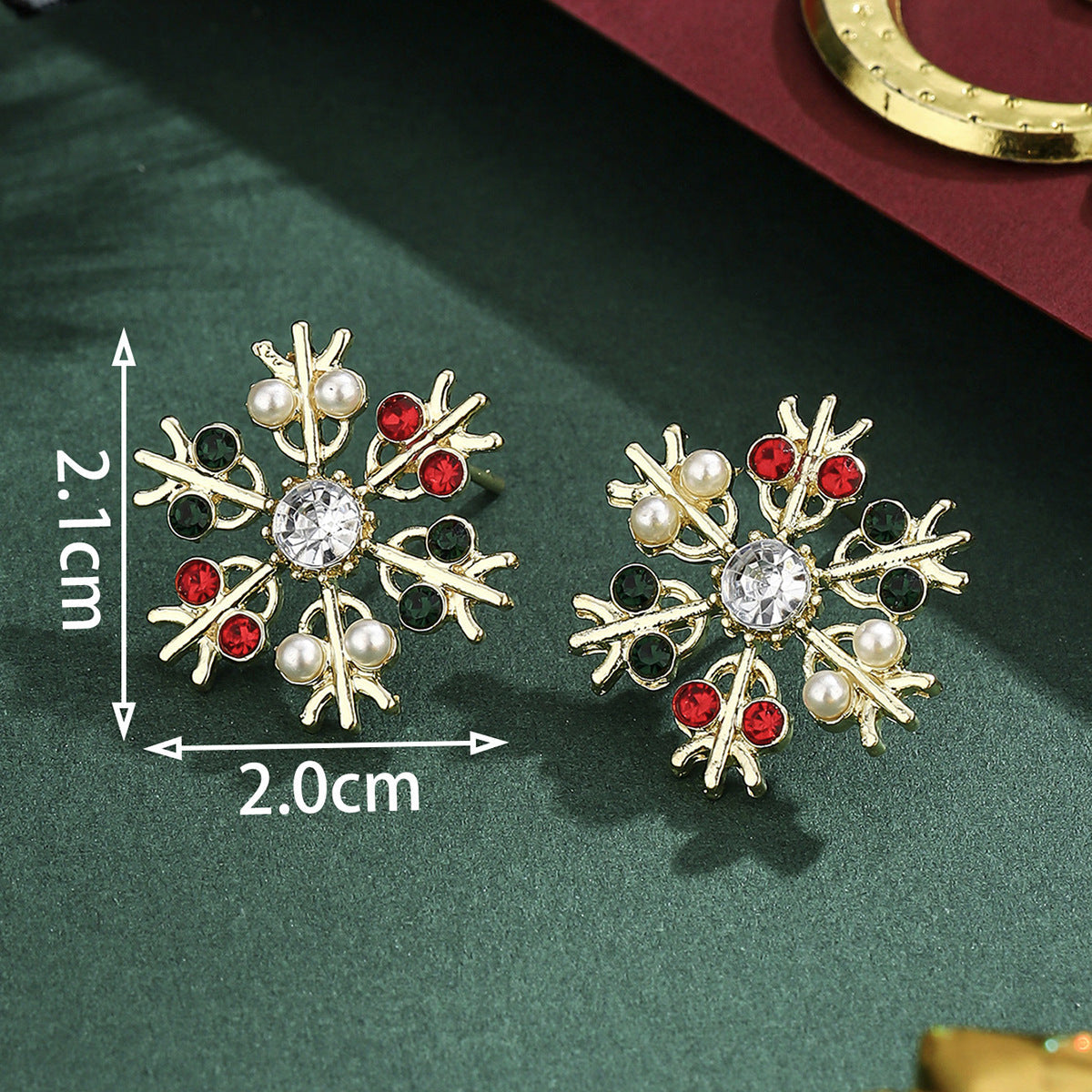 Cross-Border Personalized Christmas Alloy Earrings Christmas Hat Colorful Star Dot Diamond Christmas Tree Elk Gingerbread Man Earrings